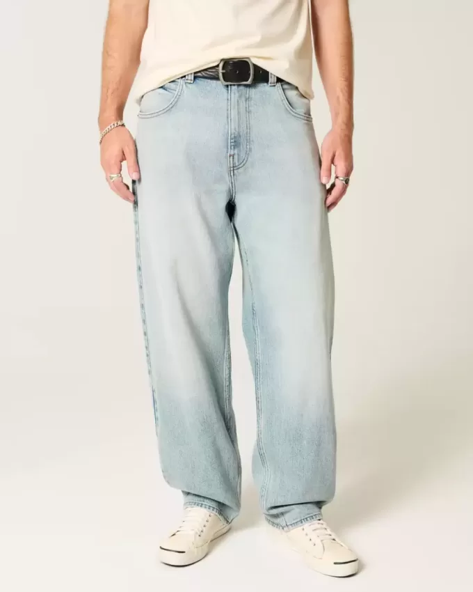 Light Wash Skater Baggy Jeans