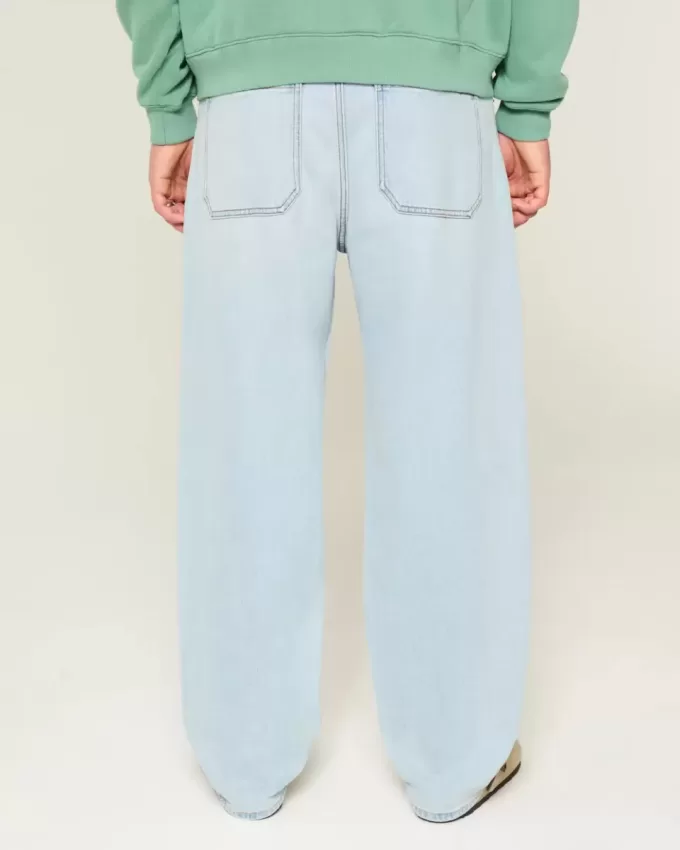 Light Wash Skater Baggy Jeans