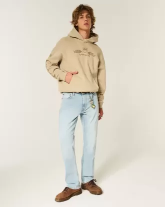 Light Wash Slim Straight Jeans