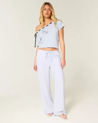 Linen-Blend Baggy Pull-On Pants