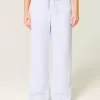 Linen-Blend Baggy Pull-On Pants
