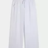 Linen-Blend Baggy Pull-On Pants