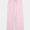 Linen-Blend Baggy Pull-On Pants