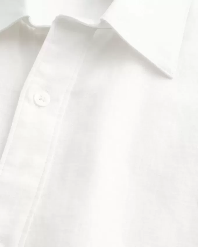 Linen-Blend Button-Through Shirt