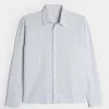 Linen-Blend Button-Through Shirt
