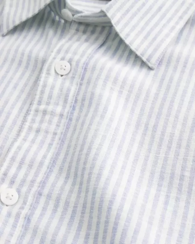 Linen-Blend Button-Through Shirt