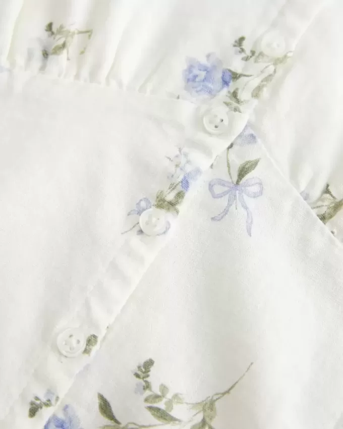 Linen Blend Button-Through Top