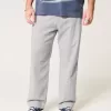 Linen-Blend Flex-Waist Baggy Pants