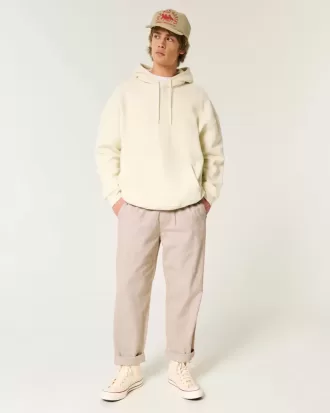 Linen-Blend Loose Pull-On Pants