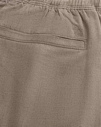 Linen-Blend Loose Pull-On Pants