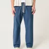 Linen-Blend Loose Pull-On Pants