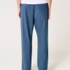 Linen-Blend Loose Pull-On Pants