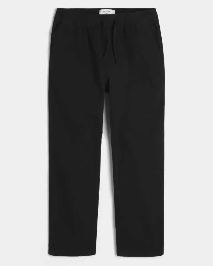 Linen-Blend Loose Pull-On Pants