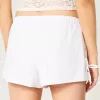 Linen-Blend Side Bow Soft Shorts