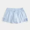 Linen-Blend Side Bow Soft Shorts