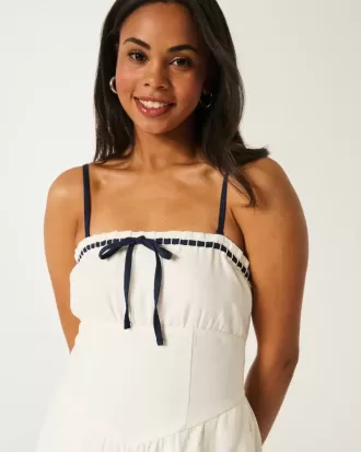 Linen-Blend Strapless Jumpsuit