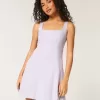 Linen-Blend Structured Mini Dress