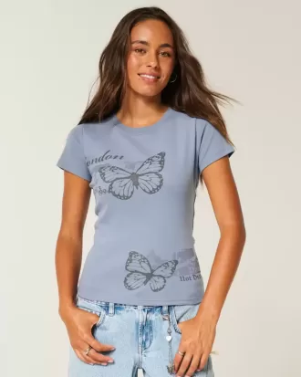 London Butterfly Graphic Baby Tee