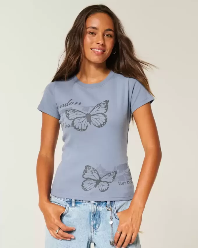 London Butterfly Graphic Baby Tee