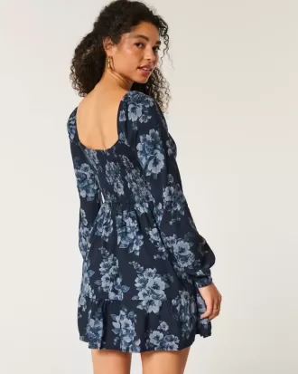 Long-Sleeve Cinch Bust Mini Dress Long-Sleeve Cinch Bust Mini Dress