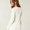 Long-Sleeve Square-Neck Babydoll Sweater