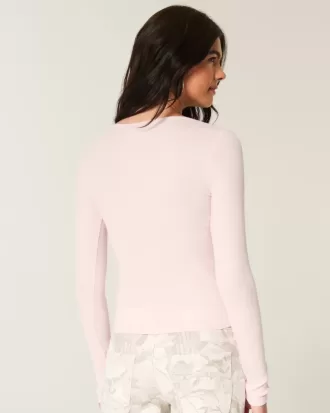 Long-Sleeve Square-Neck Top