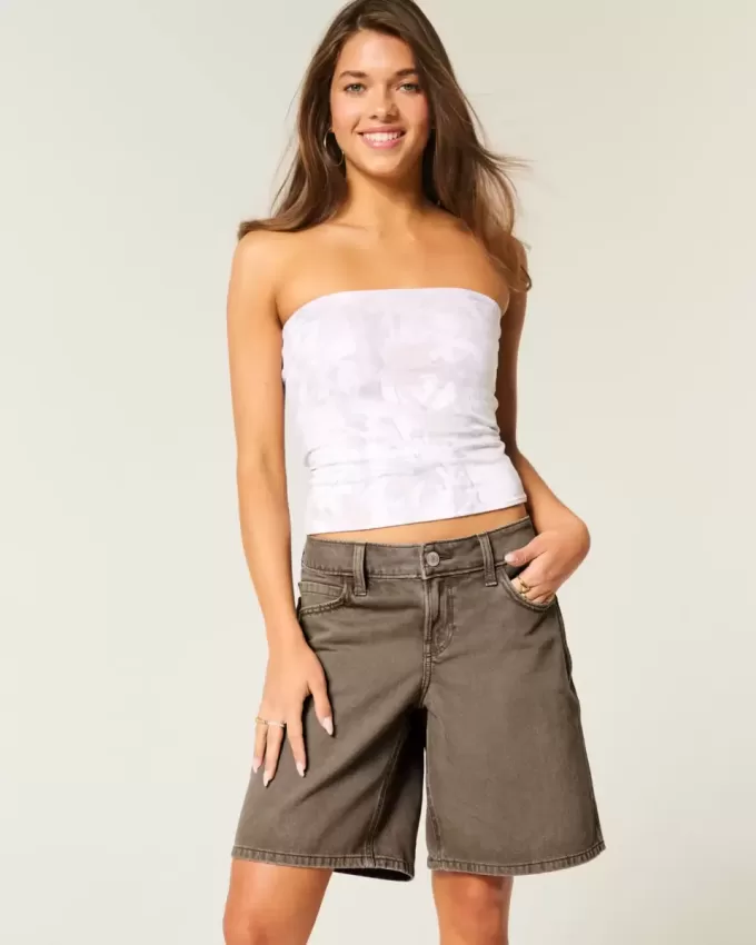 Low-Rise Brown Baggy Jort