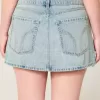 Low-Rise Denim Mini Skort