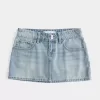 Low-Rise Denim Mini Skort
