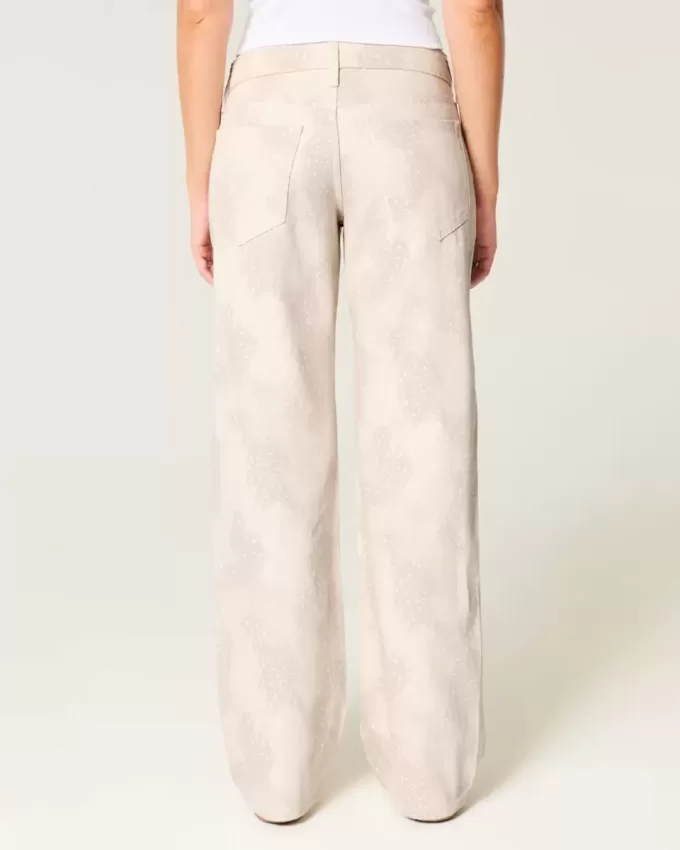 Low-Rise Doe Print Baggy Jeans