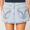 Low-Rise Light Wash Denim Mini Skort Low-Rise Light Wash Denim Mini Skort