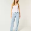 Low-Rise Light Wash Loose Jeans