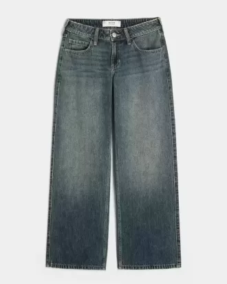 Low-Rise Medium Wash Baggy Jeans