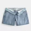 Low-Rise Medium Wash Foldover Waist Baggy Denim Shorts 5″ Low-Rise Medium Wash Foldover Waist Baggy Denim Shorts 5″