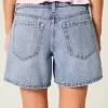 Low-Rise Medium Wash Foldover Waist Baggy Denim Shorts 5″ Low-Rise Medium Wash Foldover Waist Baggy Denim Shorts 5″