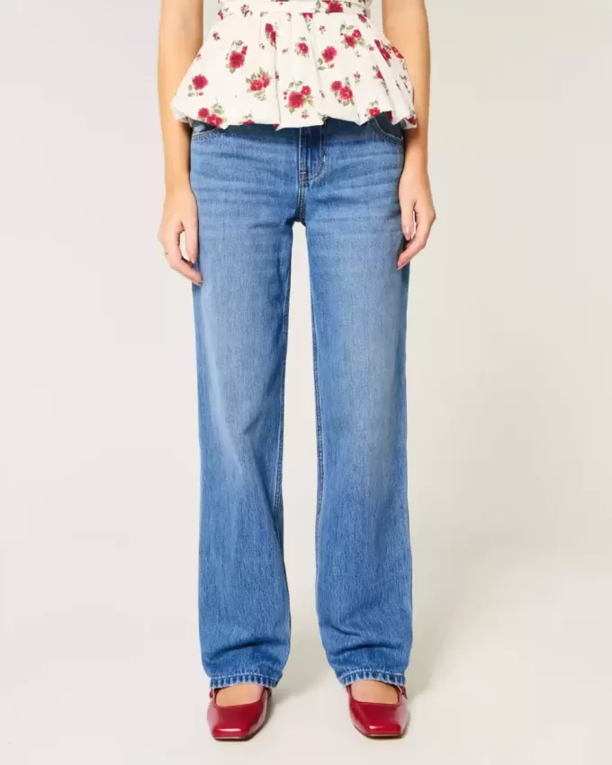 Low-Rise Medium Wash Loose Jeans Low-Rise Medium Wash Loose Jeans