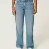 Low-Rise Medium Wash Relaxed Straight Jeans