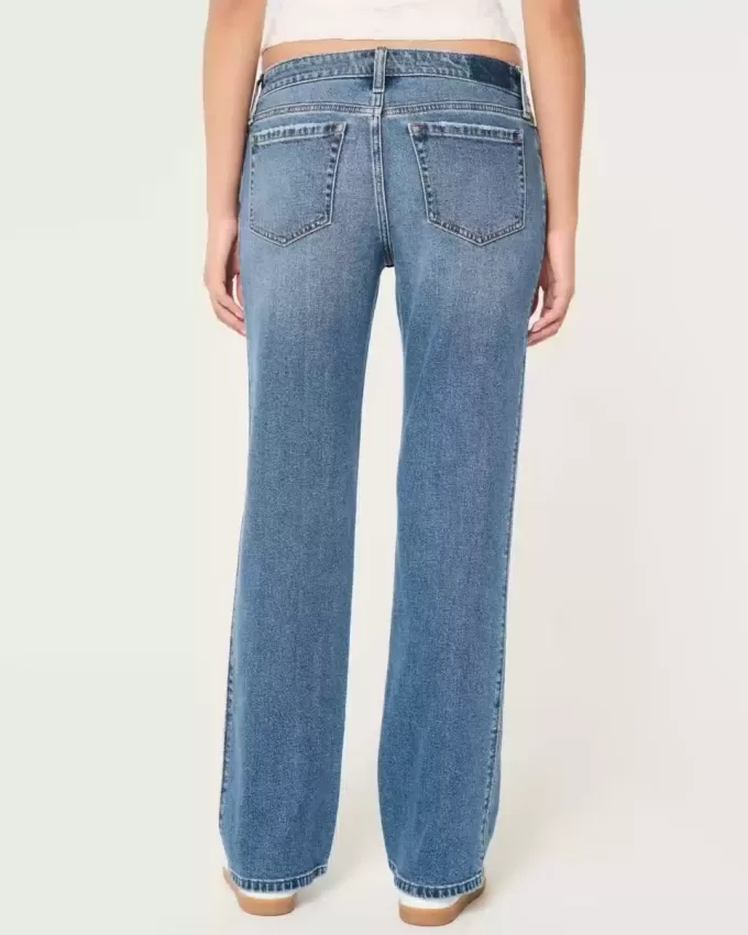 Low-Rise Medium Wash Relaxed Straight Jeans Low-Rise Medium Wash Relaxed Straight Jeans