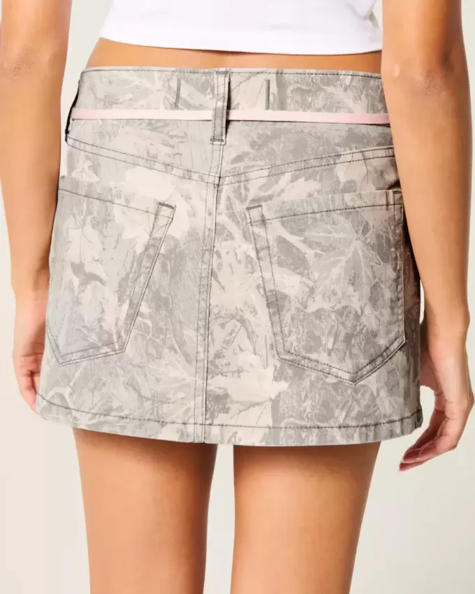 Low-Rise Pink Shoelace Camo Mini Skort