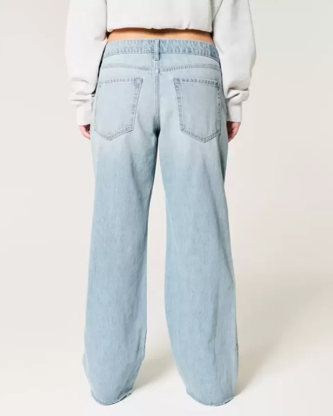 Low-Rise Ripped Light Wash Baggy Jeans Low-Rise Ripped Light Wash Baggy Jeans