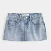 Low-Rise Star Embroidered Denim Mini Skort