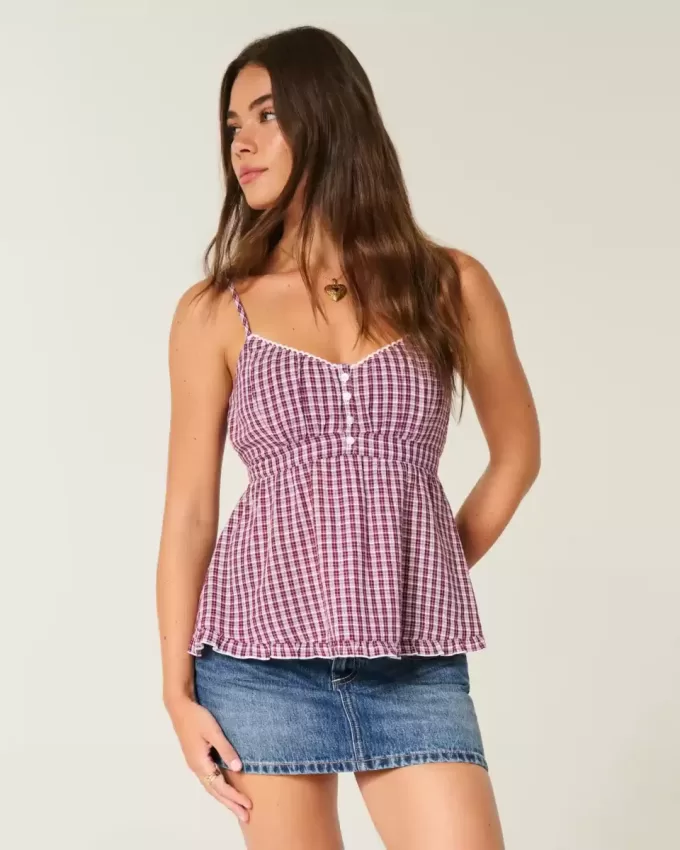 Low-Rise Studded Denim Mini Skort