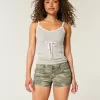 Low-Rise Y2K Camo Twill Shortie Shorts Low-Rise Y2K Camo Twill Shortie Shorts