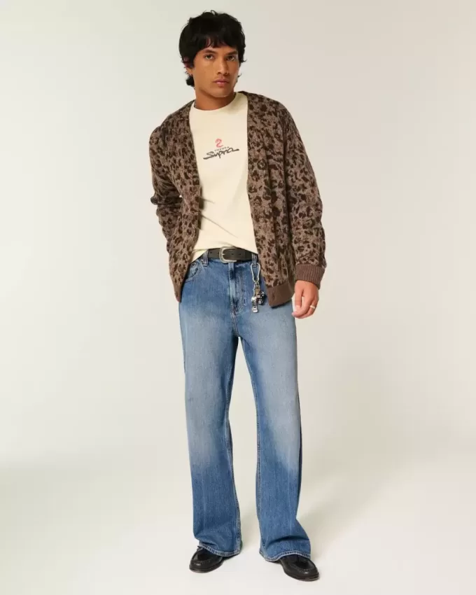 Medium Wash Baggy Bootcut Jeans