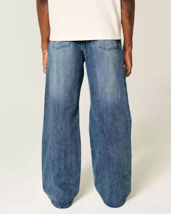 Medium Wash Baggy Bootcut Jeans