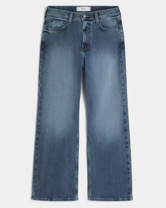 Medium Wash Baggy Bootcut Jeans