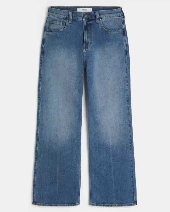 Medium Wash Baggy Bootcut Jeans