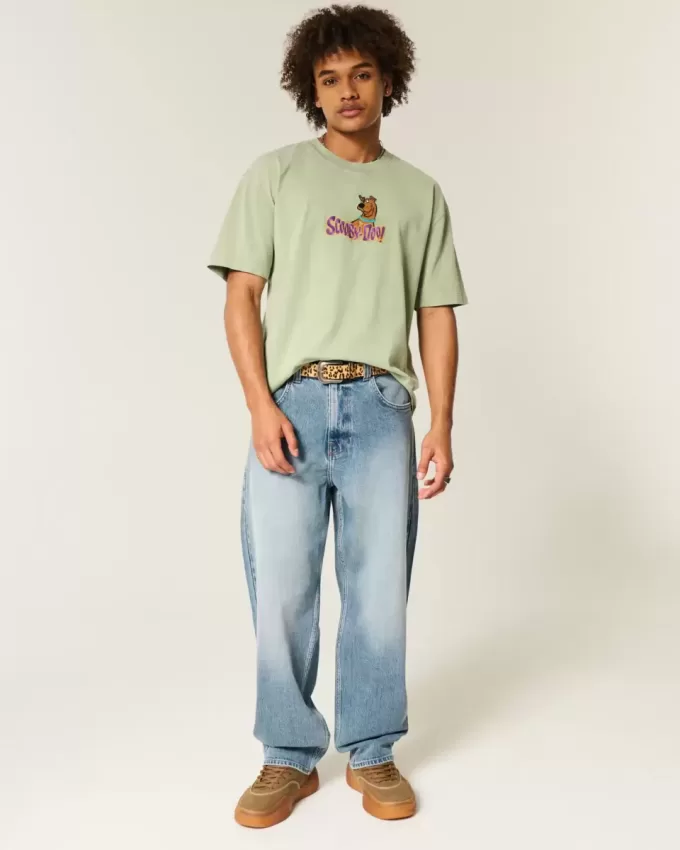 Medium Wash Skater Baggy Jeans