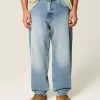 Medium Wash Skater Baggy Jeans