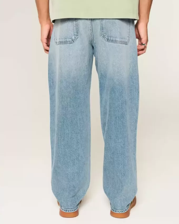 Medium Wash Skater Baggy Jeans